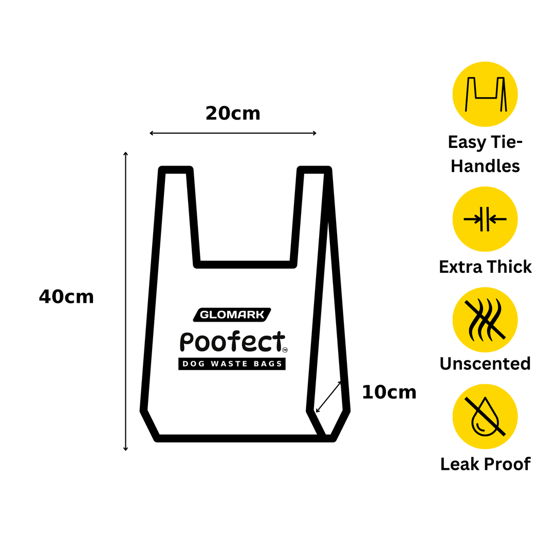 Dog Poop Bags with Tie Handles