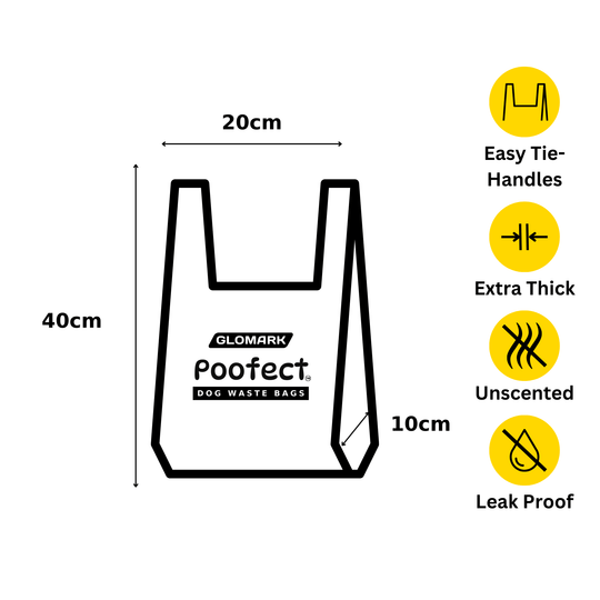 Dog Poop Bags with Tie Handles